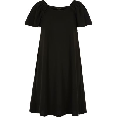 Black frill smock dress